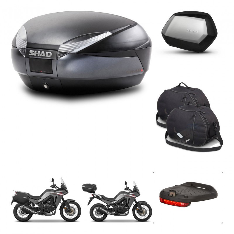 SHAD SH35 PREMIUM suitcases + mounting bracket SH48 trunk accessories DARK GREY KIT-482107