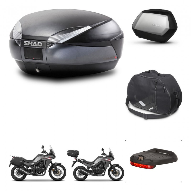 SHAD Maletas SH35 PREMIUM + soporte montaje baul SH48 accesorios DARK GREY KIT-482118