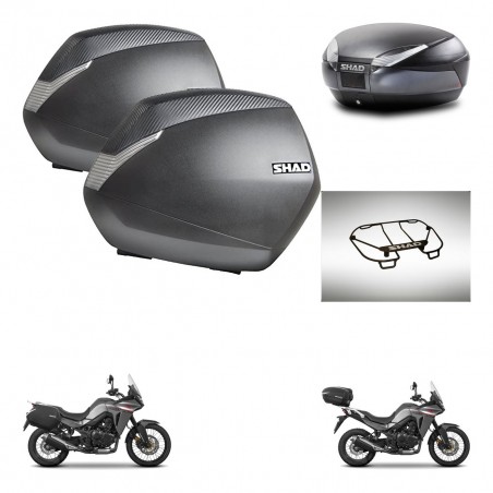 SHAD Baul SH48 + soporte montaje maletas SH36 accesorios DARK GREY PREMIUM KIT-482121