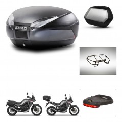 SHAD Maletas SH35 PREMIUM + soporte montaje baul SH48 accesorios DARK GREY KIT-482130