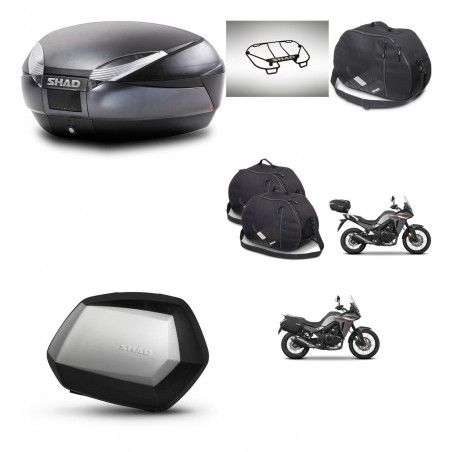 SHAD SH35 PREMIUM suitcases + mounting bracket SH48 trunk accessories DARK GREY KIT-482137