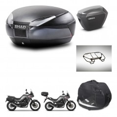 SHAD SH23 alu suitcases + mounting bracket SH48 trunk accessories DARK GREY PREMIUM KIT-482138