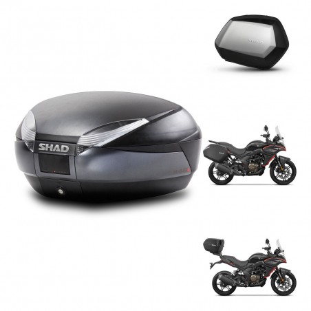 SHAD Maletas SH35 PREMIUM + soporte montaje baul SH48 DARK GREY KIT-482148