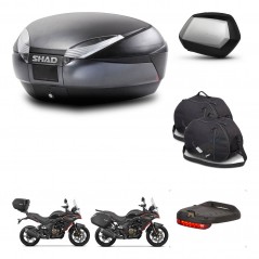 SHAD Maletas SH35 PREMIUM + soporte montaje baul SH48 accesorios DARK GREY KIT-482155