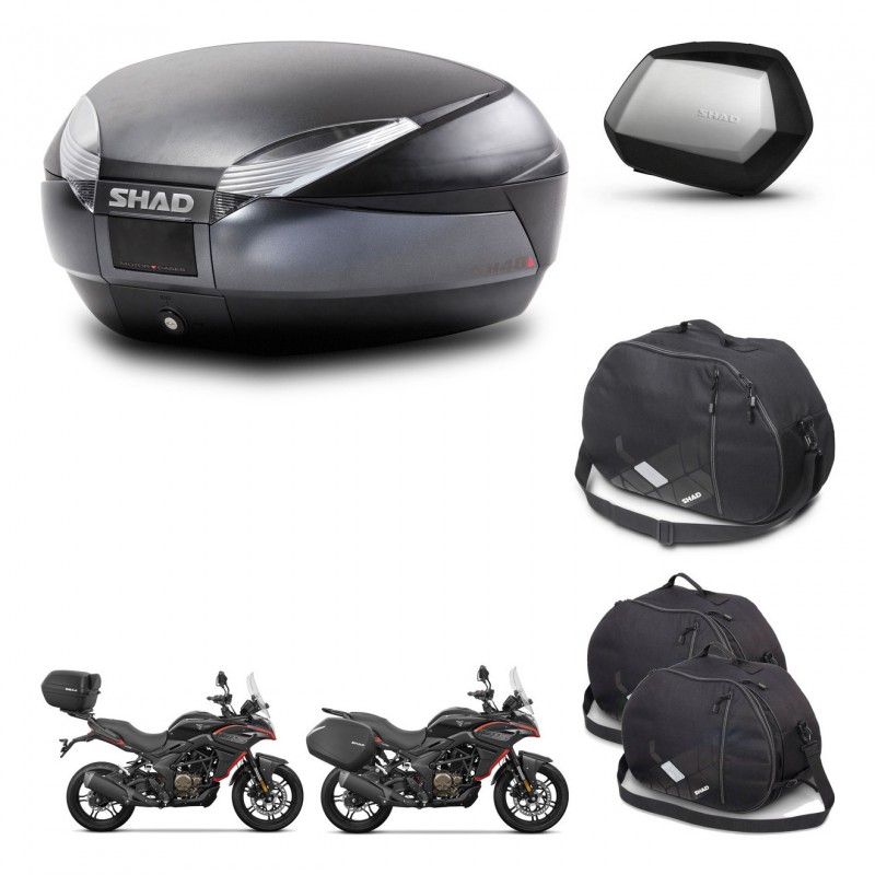 SHAD SH35 PREMIUM suitcases + mounting bracket SH48 trunk accessories DARK GREY KIT-482161
