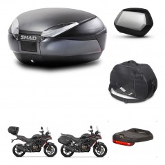 SHAD Maletas SH35 PREMIUM + soporte montaje baul SH48 accesorios DARK GREY KIT-482166