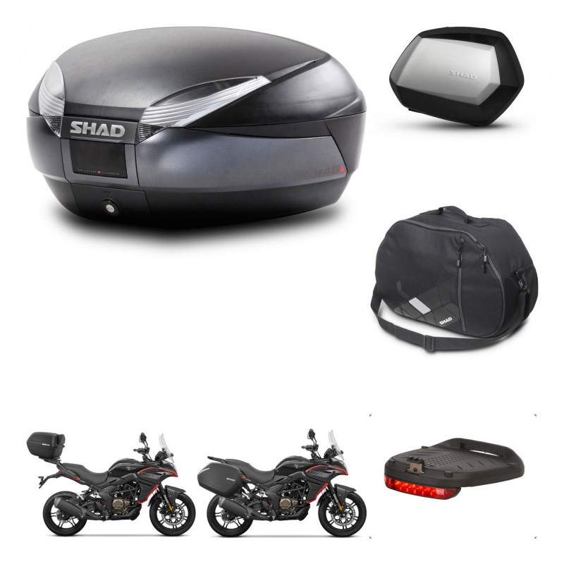 SHAD SH35 PREMIUM suitcases + mounting bracket SH48 trunk accessories DARK GREY KIT-482166