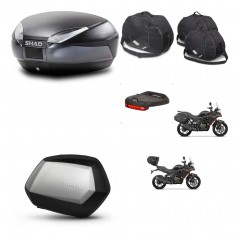 SHAD Maletas SH35 PREMIUM + soporte montaje baul SH48 accesorios DARK GREY KIT-482167