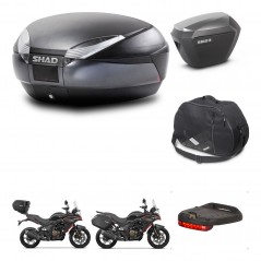 SHAD SH23 alu suitcases + mounting bracket SH48 trunk accessories DARK GREY PREMIUM KIT-482168