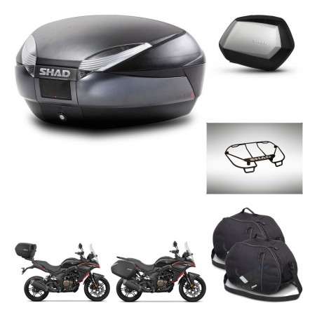 SHAD Maletas SH35 PREMIUM + soporte montaje baul SH48 accesorios DARK GREY KIT-482173