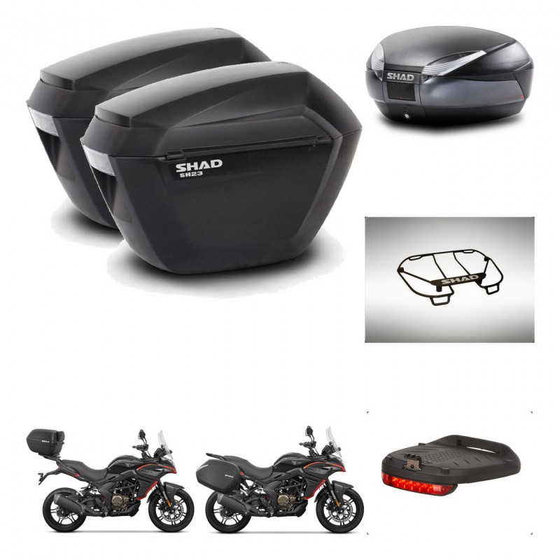 SHAD Baul SH48 + soporte montaje maletas sh23 accesorios DARK GREY PREMIUM KIT-482177