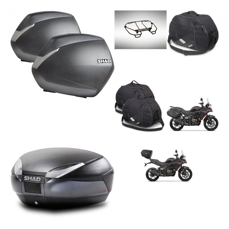 SHAD SH48 trunk + mounting bracket SH36 suitcases accessories DARK GREY PREMIUM KIT-482182