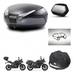 SHAD Maletas SH35 PREMIUM + soporte montaje baul SH48 accesorios DARK GREY KIT-482184