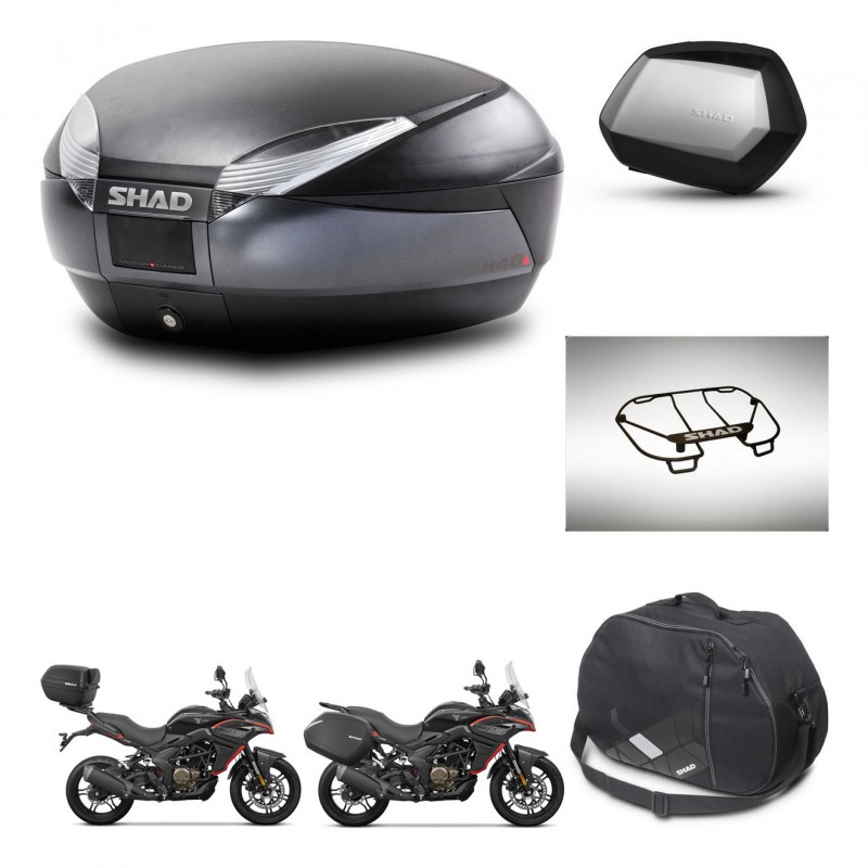 SHAD SH35 PREMIUM suitcases + mounting bracket SH48 trunk accessories DARK GREY KIT-482184