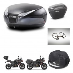 SHAD Maletas sh23 alu + soporte montaje baul SH48 accesorios DARK GREY PREMIUM KIT-482186