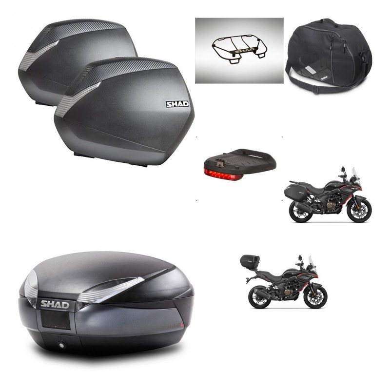 SHAD Baul SH48 + soporte montaje maletas SH36 accesorios DARK GREY PREMIUM KIT-482187