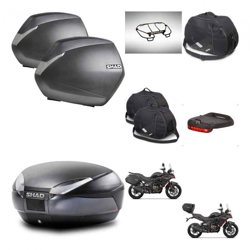 SHAD SH48 trunk + mounting bracket SH36 suitcases accessories DARK GREY PREMIUM KIT-482188