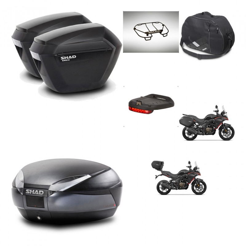 SHAD Baul SH48 + soporte montaje maletas sh23 accesorios DARK GREY PREMIUM KIT-482189