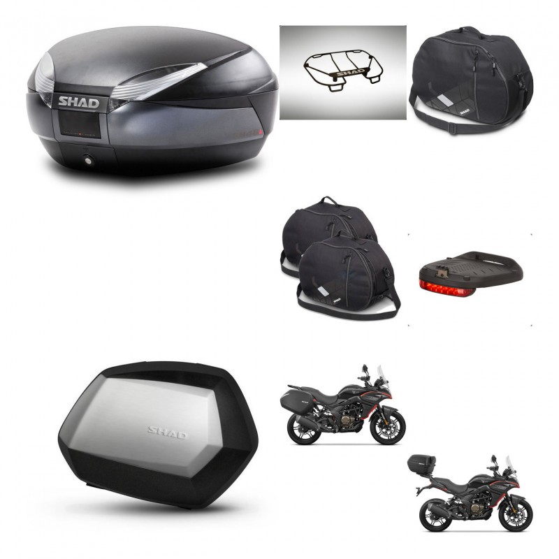 SHAD Maletas SH35 PREMIUM + soporte montaje baul SH48 accesorios DARK GREY KIT-482191
