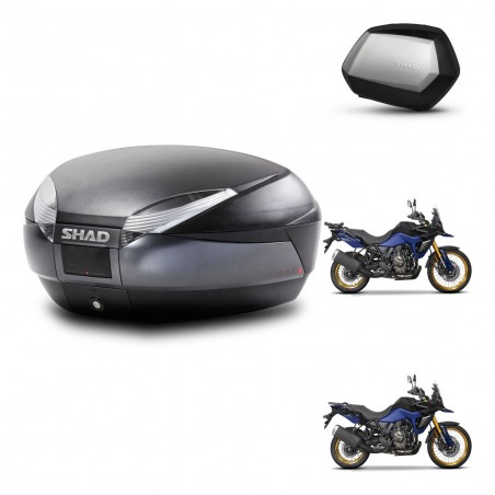 SHAD Maletas SH35 PREMIUM + soporte montaje baul SH48 DARK GREY KIT-482196