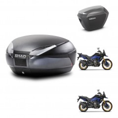 SHAD SH23 alu suitcases + mounting bracket SH48 trunk DARK GREY PREMIUM KIT-482198