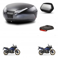 SHAD Maletas SH35 PREMIUM + soporte montaje baul SH48 accesorios DARK GREY KIT-482202