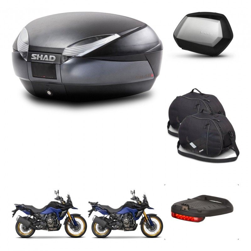 SHAD SH35 PREMIUM suitcases + mounting bracket SH48 trunk accessories DARK GREY KIT-482203