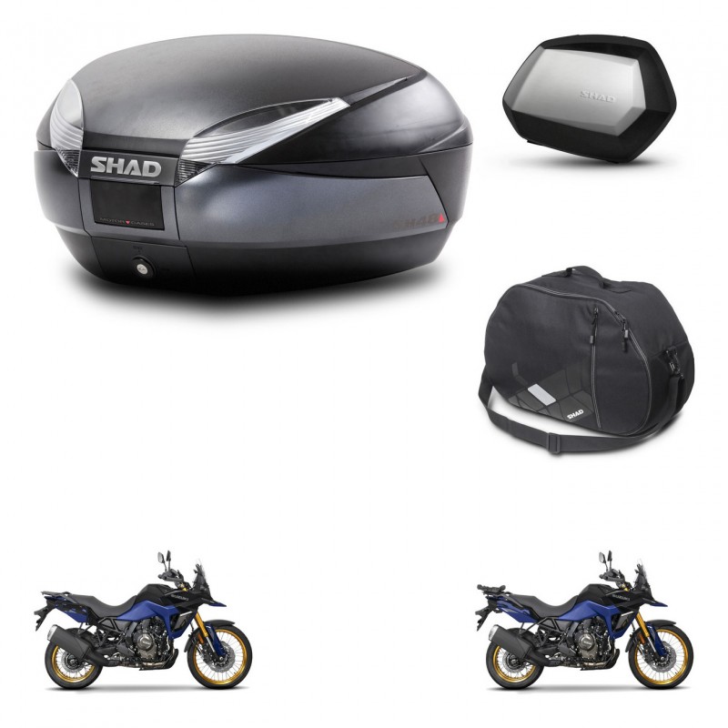 SHAD SH35 PREMIUM suitcases + mounting bracket SH48 trunk accessories DARK GREY KIT-482208