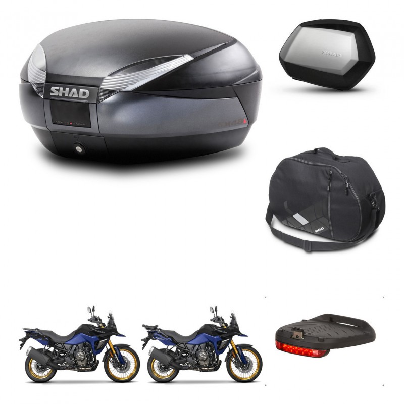 SHAD Maletas SH35 PREMIUM + soporte montaje baul SH48 accesorios DARK GREY KIT-482214