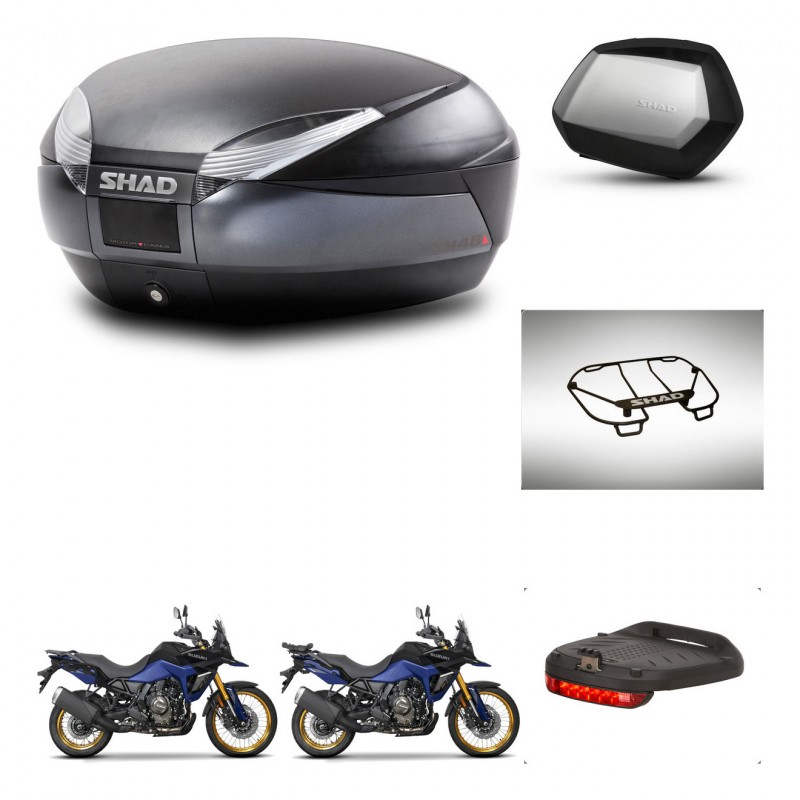 SHAD Maletas SH35 PREMIUM + soporte montaje baul SH48 accesorios DARK GREY KIT-482226