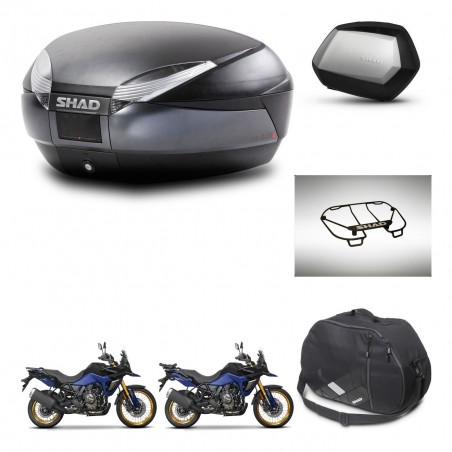 SHAD Maletas SH35 PREMIUM + soporte montaje baul SH48 accesorios DARK GREY KIT-482232