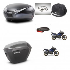 SHAD Maletas sh23 alu + soporte montaje baul SH48 accesorios DARK GREY PREMIUM KIT-482240