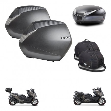 SHAD Baul SH48 + soporte montaje maletas SH36 accesorios DARK GREY PREMIUM KIT-482290