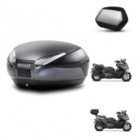 SHAD Maletas SH35 PREMIUM + soporte montaje baul SH48 DARK GREY KIT-482292