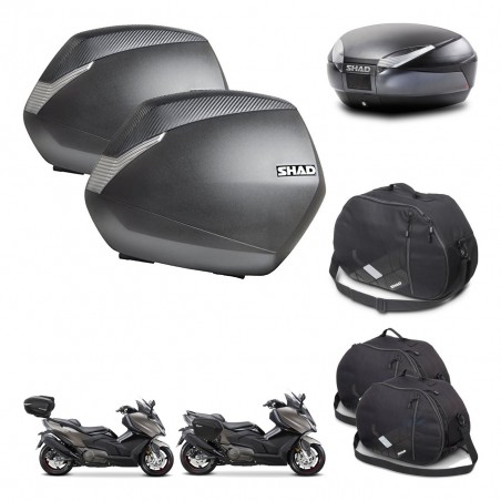 SHAD SH48 trunk + mounting bracket SH36 suitcases accessories DARK GREY PREMIUM KIT-482302