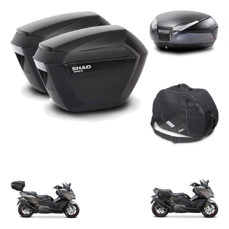 SHAD Baul SH48 + soporte montaje maletas sh23 accesorios DARK GREY PREMIUM KIT-482303