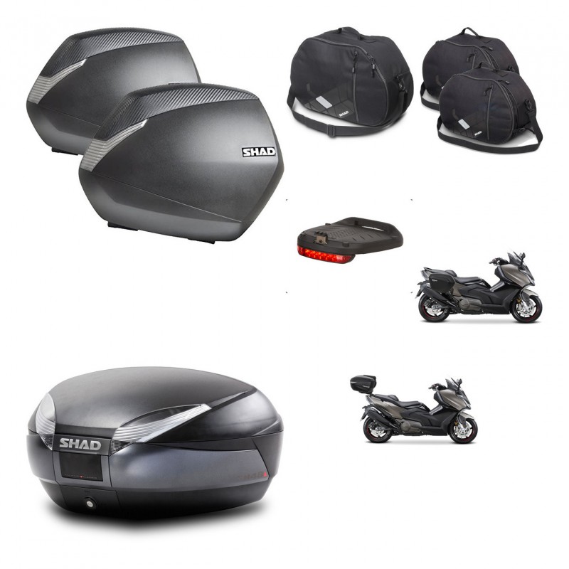 SHAD SH48 trunk + mounting bracket SH36 suitcases accessories DARK GREY PREMIUM KIT-482308