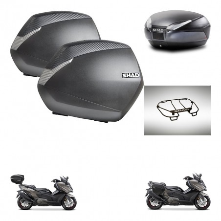 SHAD Baul SH48 + soporte montaje maletas SH36 accesorios DARK GREY PREMIUM KIT-482313