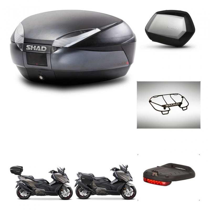 SHAD SH35 PREMIUM suitcases + mounting bracket SH48 trunk accessories DARK GREY KIT-482322
