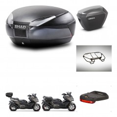 SHAD Maletas sh23 alu + soporte montaje baul SH48 accesorios DARK GREY PREMIUM KIT-482324