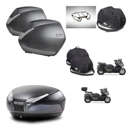 SHAD Baul SH48 + soporte montaje maletas SH36 accesorios DARK GREY PREMIUM KIT-482326