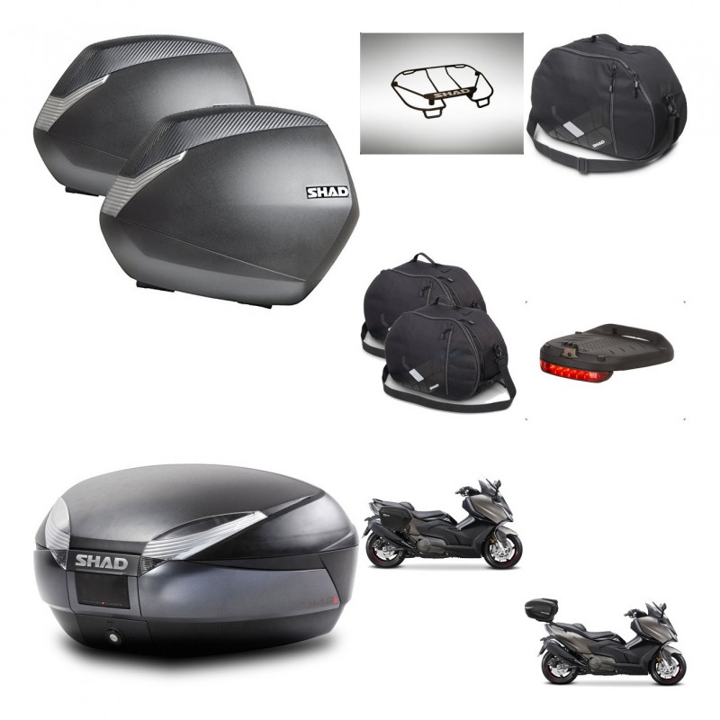 SHAD Baul SH48 + soporte montaje maletas SH36 accesorios DARK GREY PREMIUM KIT-482332