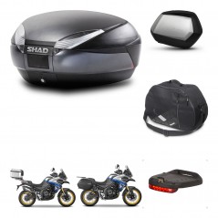 SHAD Maletas SH35 PREMIUM + soporte montaje baul SH48 accesorios DARK GREY KIT-482358