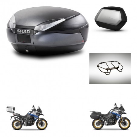 SHAD SH35 PREMIUM suitcases + mounting bracket SH48 trunk accessories DARK GREY KIT-482364