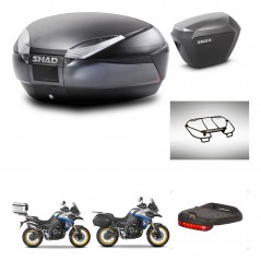SHAD Maletas sh23 alu + soporte montaje baul SH48 accesorios DARK GREY PREMIUM KIT-482372