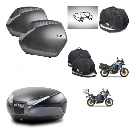 SHAD SH48 trunk + mounting bracket SH36 suitcases accessories DARK GREY PREMIUM KIT-482374