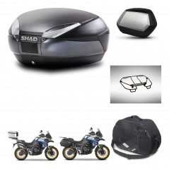 SHAD Maletas SH35 PREMIUM + soporte montaje baul SH48 accesorios DARK GREY KIT-482376