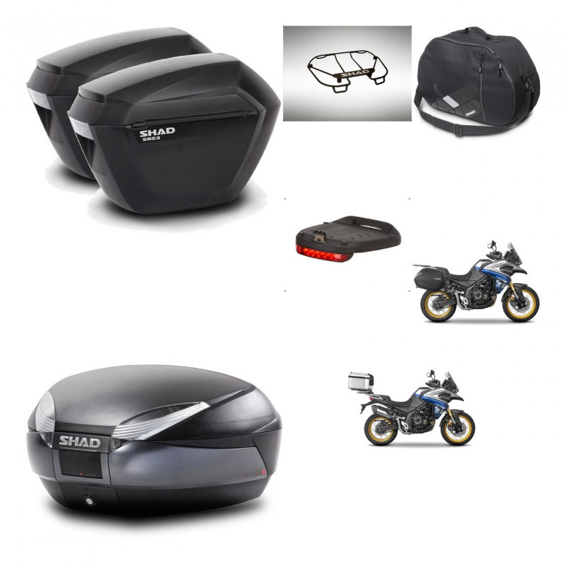 SHAD Baul SH48 + soporte montaje maletas sh23 accesorios DARK GREY PREMIUM KIT-482381