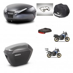 SHAD Maletas sh23 alu + soporte montaje baul SH48 accesorios DARK GREY PREMIUM KIT-482384