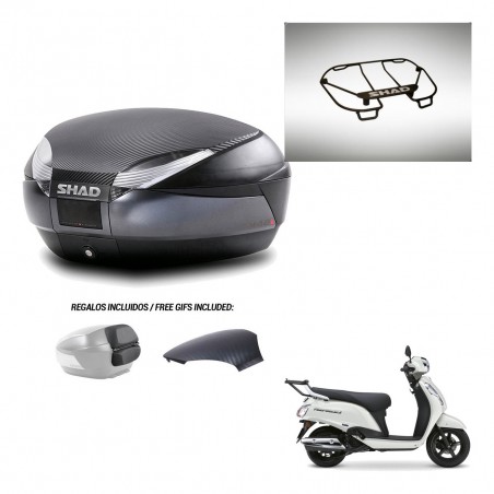 SHAD Baul SH48 tapa respaldo + soporte montaje parrilla superior 49 L KIT-483009